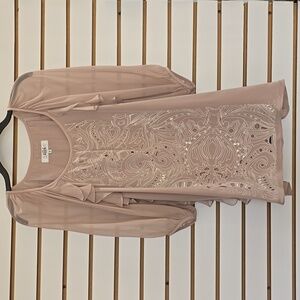 Silk Dusty Pink Lacy Blouse